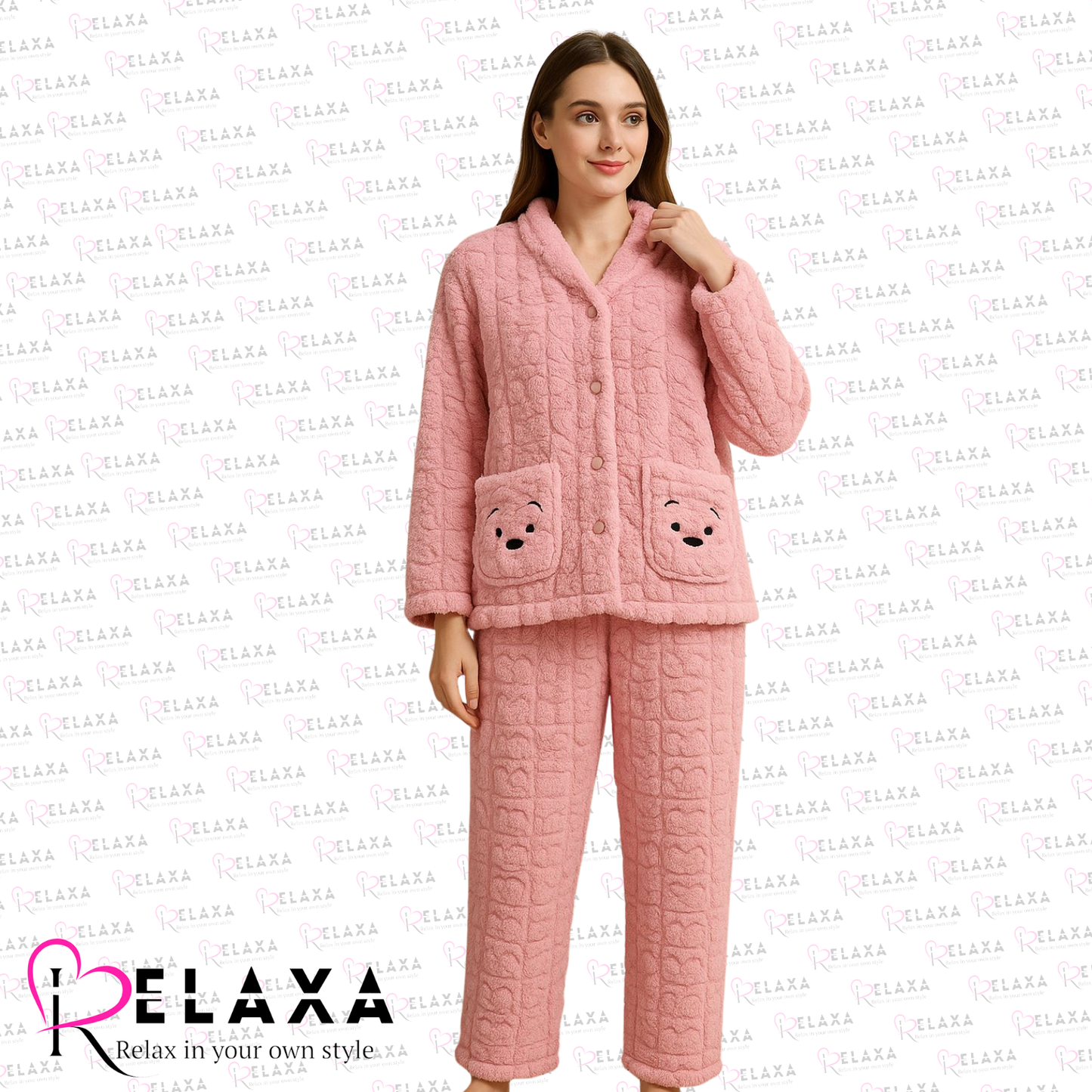 Relaxa  Fleece Trouser Shirt Baby Pink