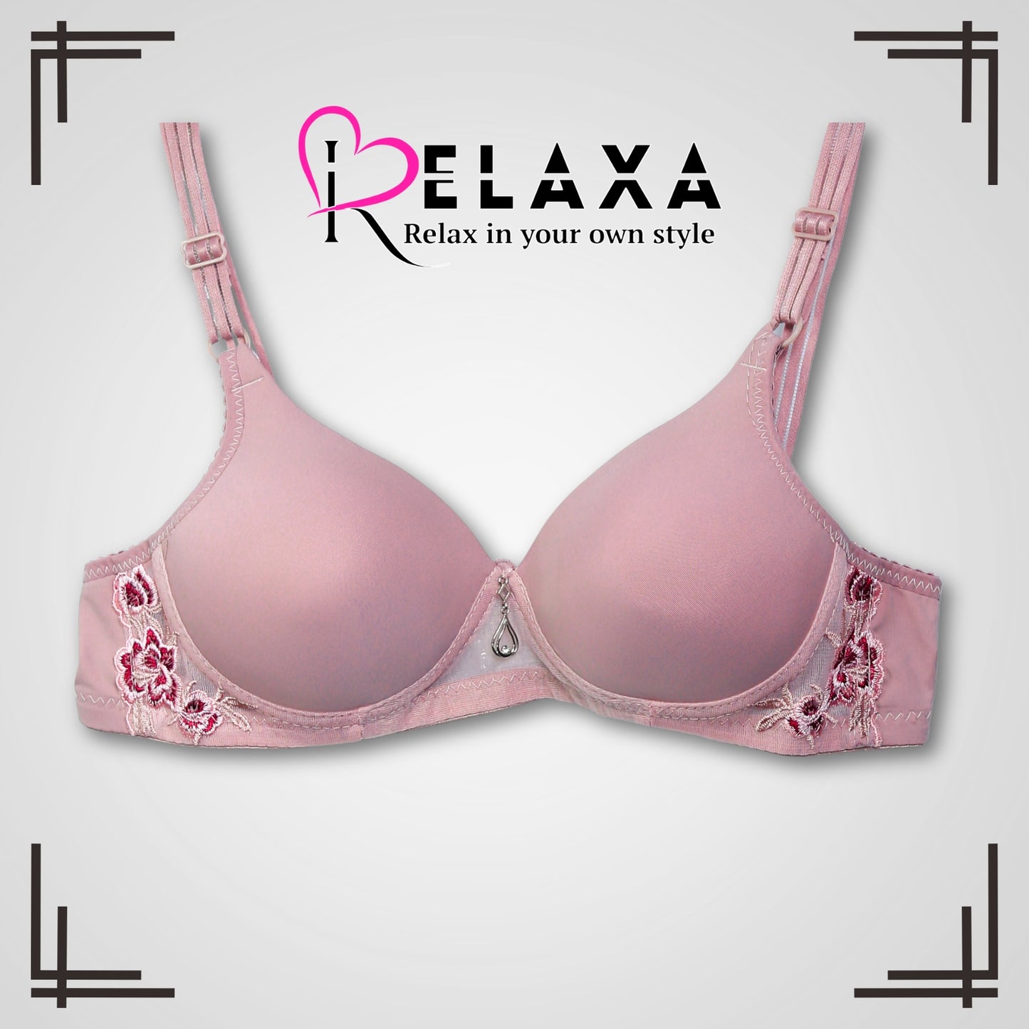 Side Floral Net Paded Bra