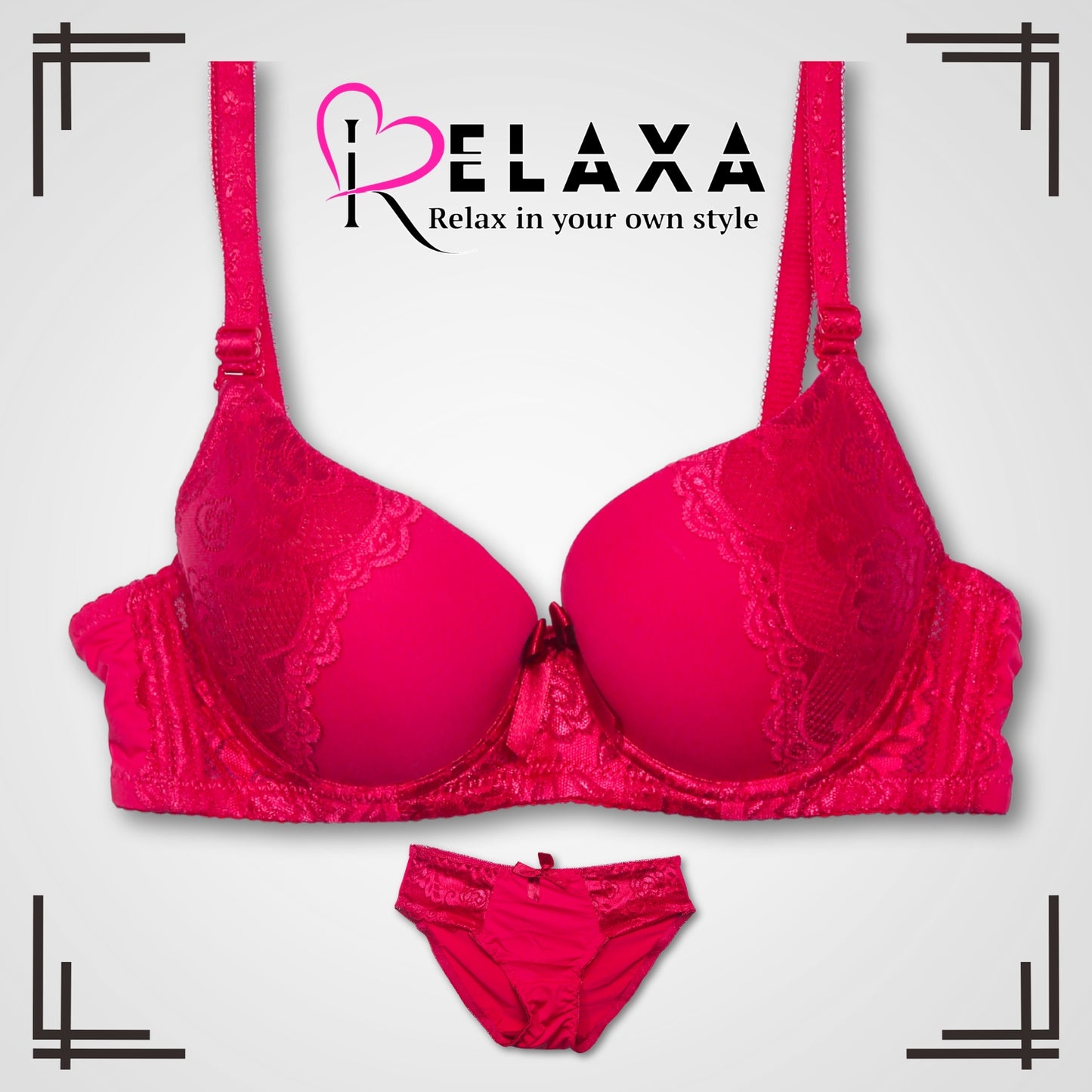 Rose Red Lacy Bra Set