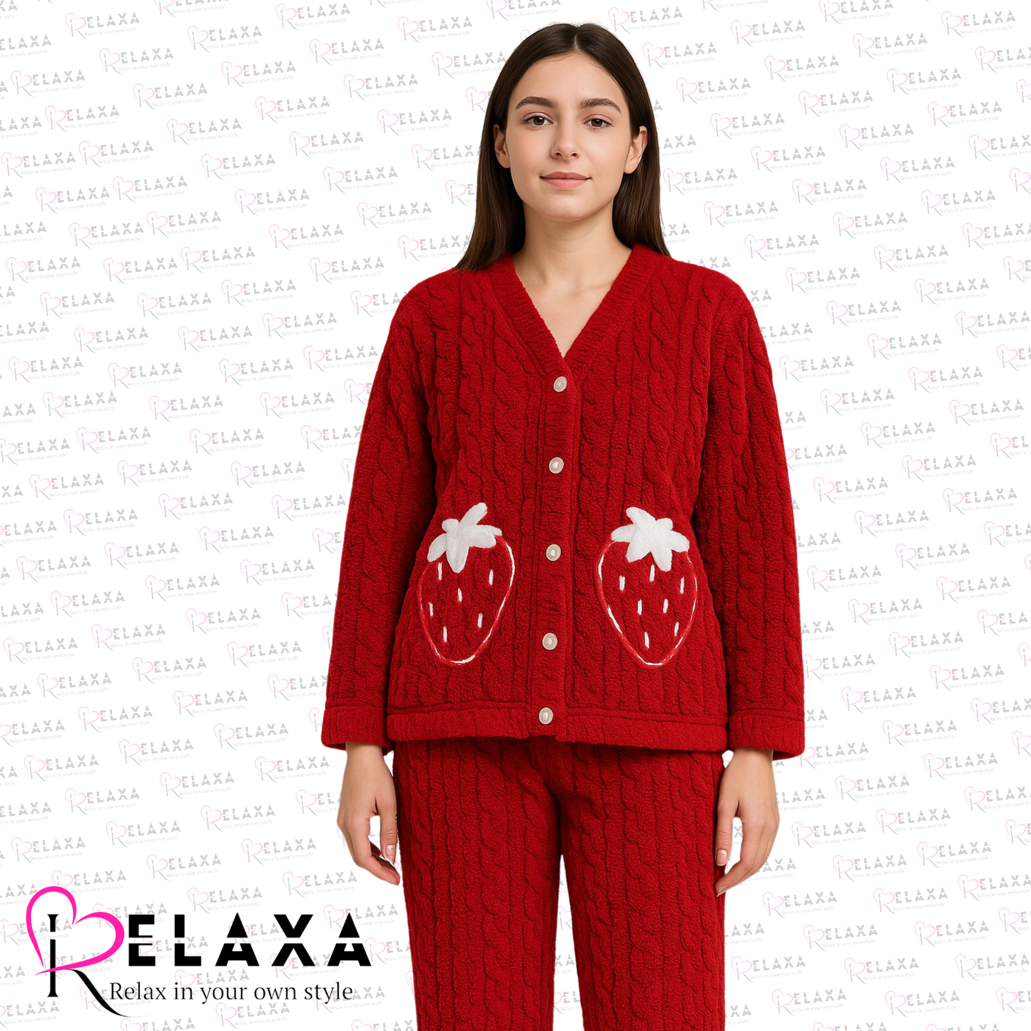 Relaxa Fleece Trouser Shirt Red