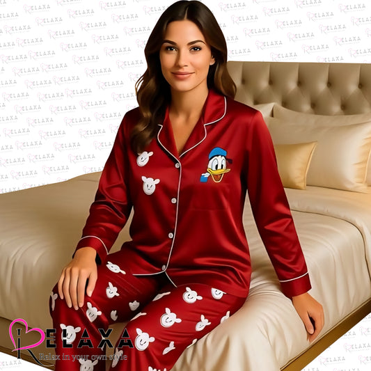 Red Donald Duck Women Night PJ Set (China Import)