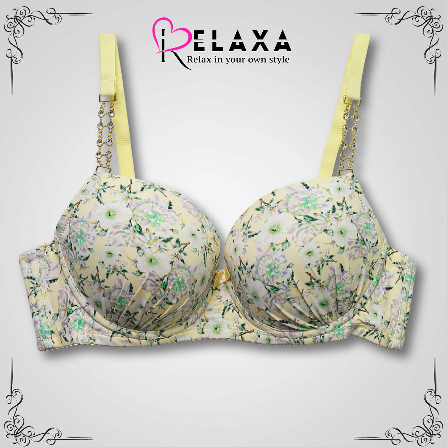 Floral Printed Seamless Single Padded Bra