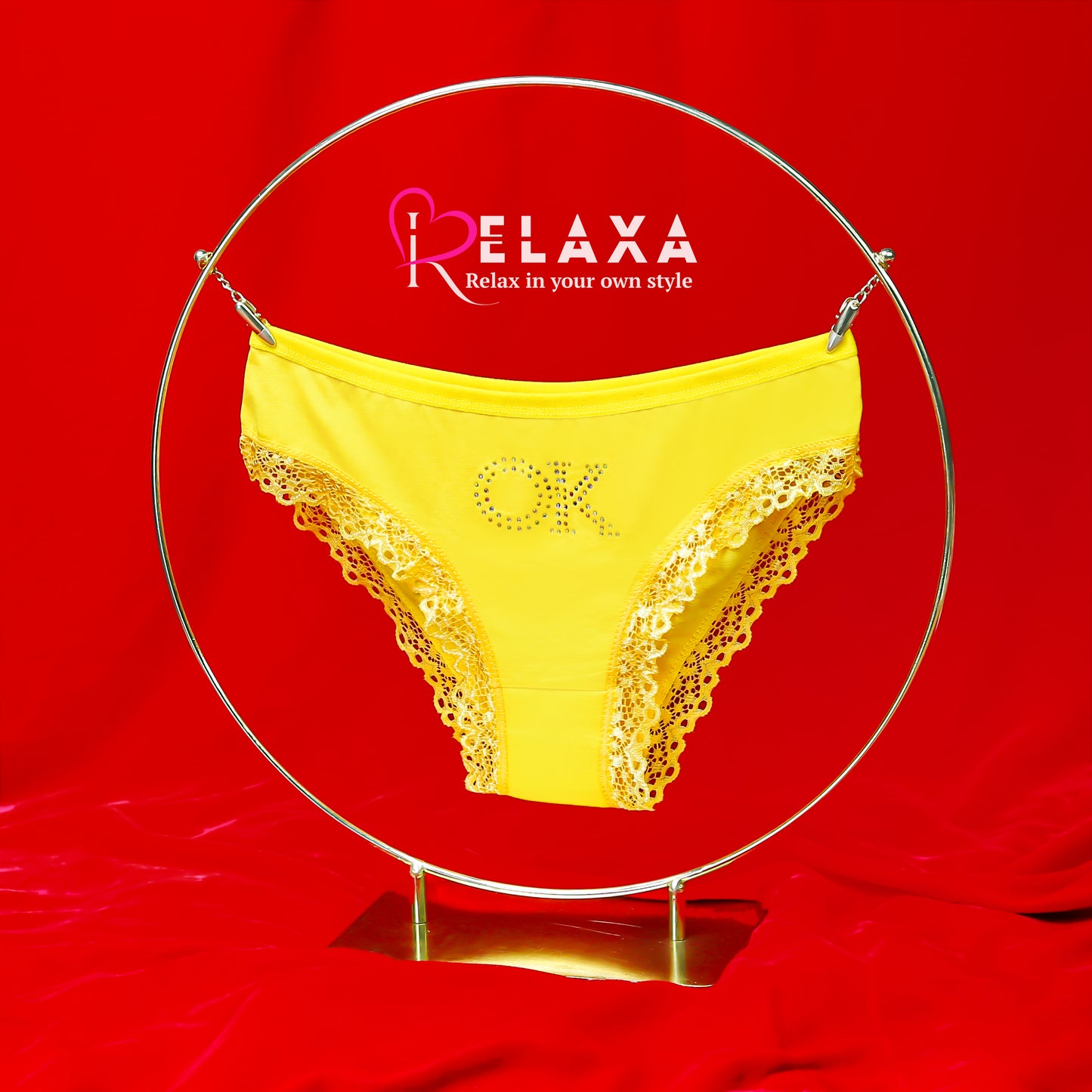 Seductive Lacy Trimmed OK Beaded Cheeky Panty