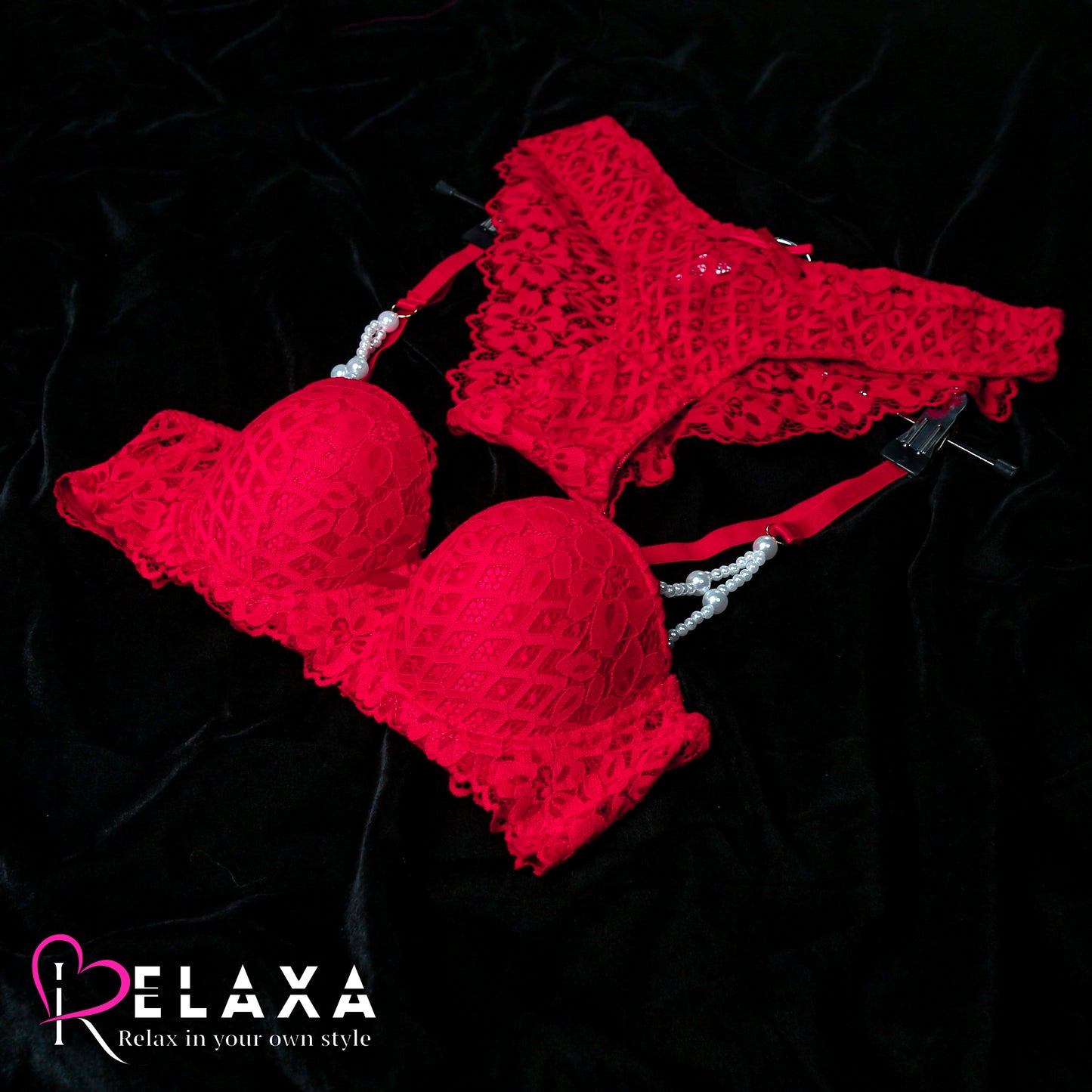 VS Bra Set With Pearl Straps (Imported)