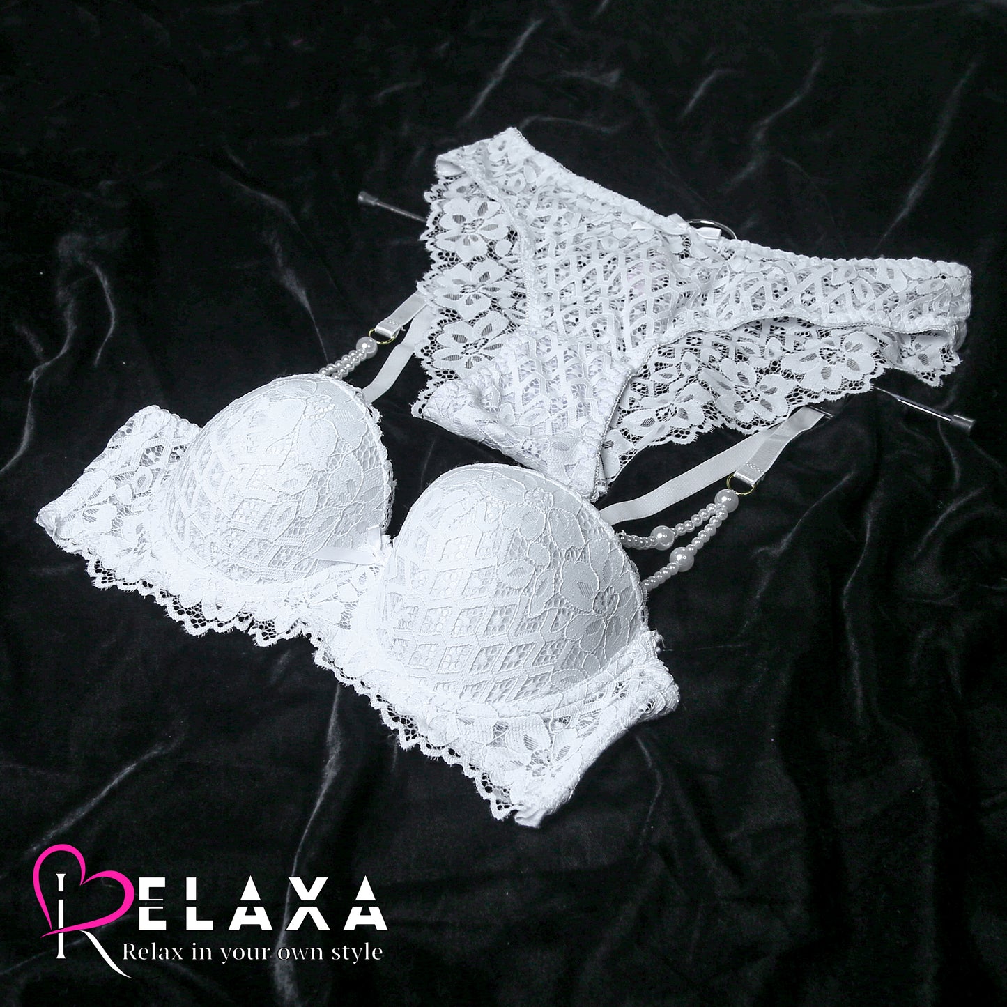 VS Bra Set With Pearl Straps (Imported)