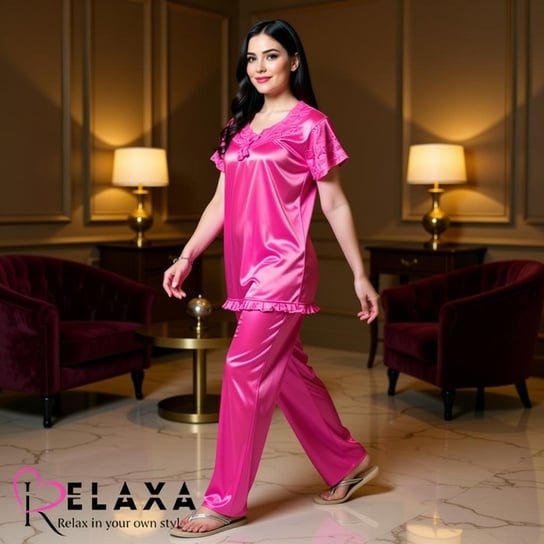 Relaxa Silky Pink Half Pajama Night Suit