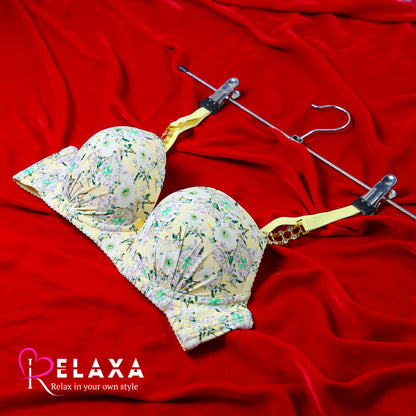 Floral Printed Seamless Single Padded Bra