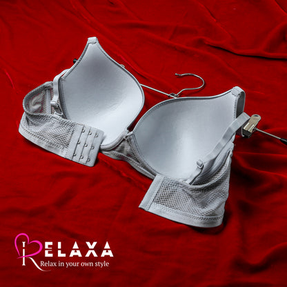 Seamless Single Padded Heart Buckle Bra Set