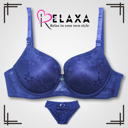 Floral Lacy Net Bra Set (Imported)