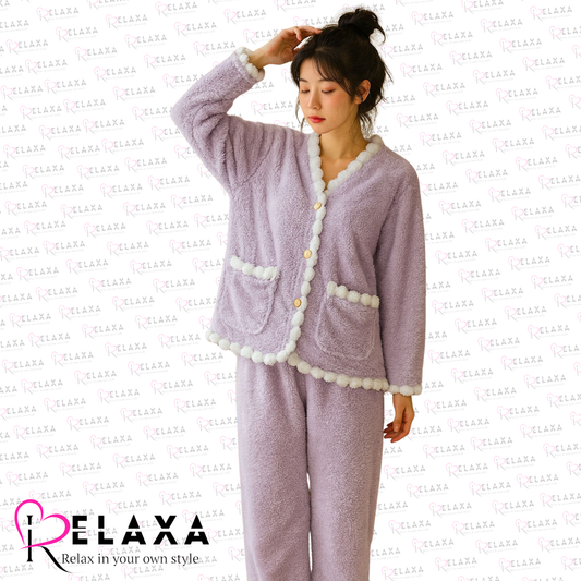 Relaxa Fleece Trouser Shirt Lavender/Tea-Pink