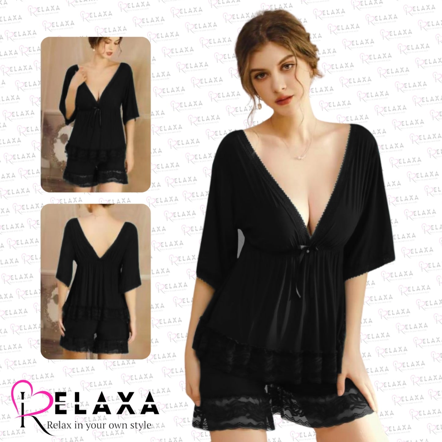 Relaxa 2 Piece Premium Quality Thai Stuff Nighty For Bridal Wear