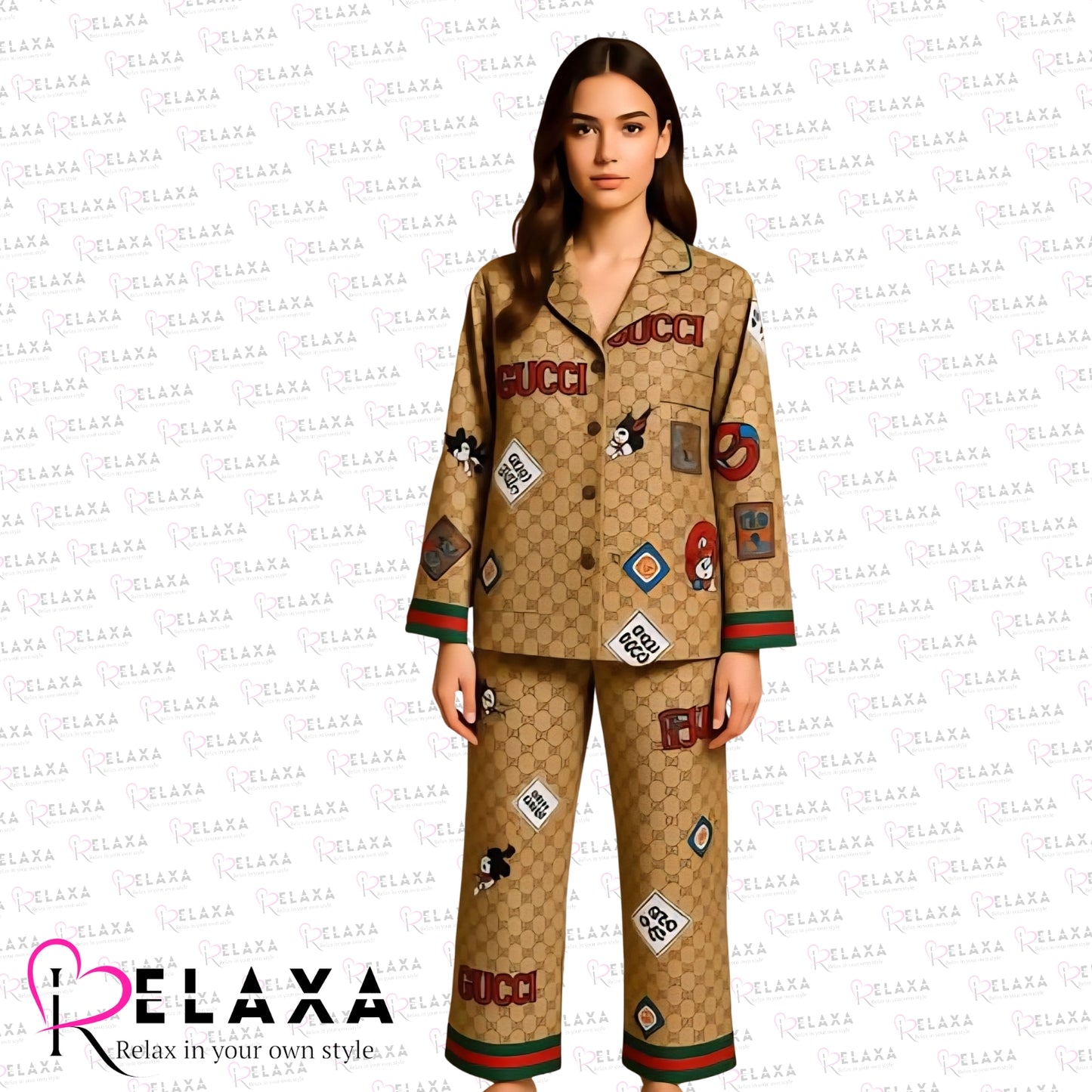 Gucci Women Night PJ Set Golden (China Import)