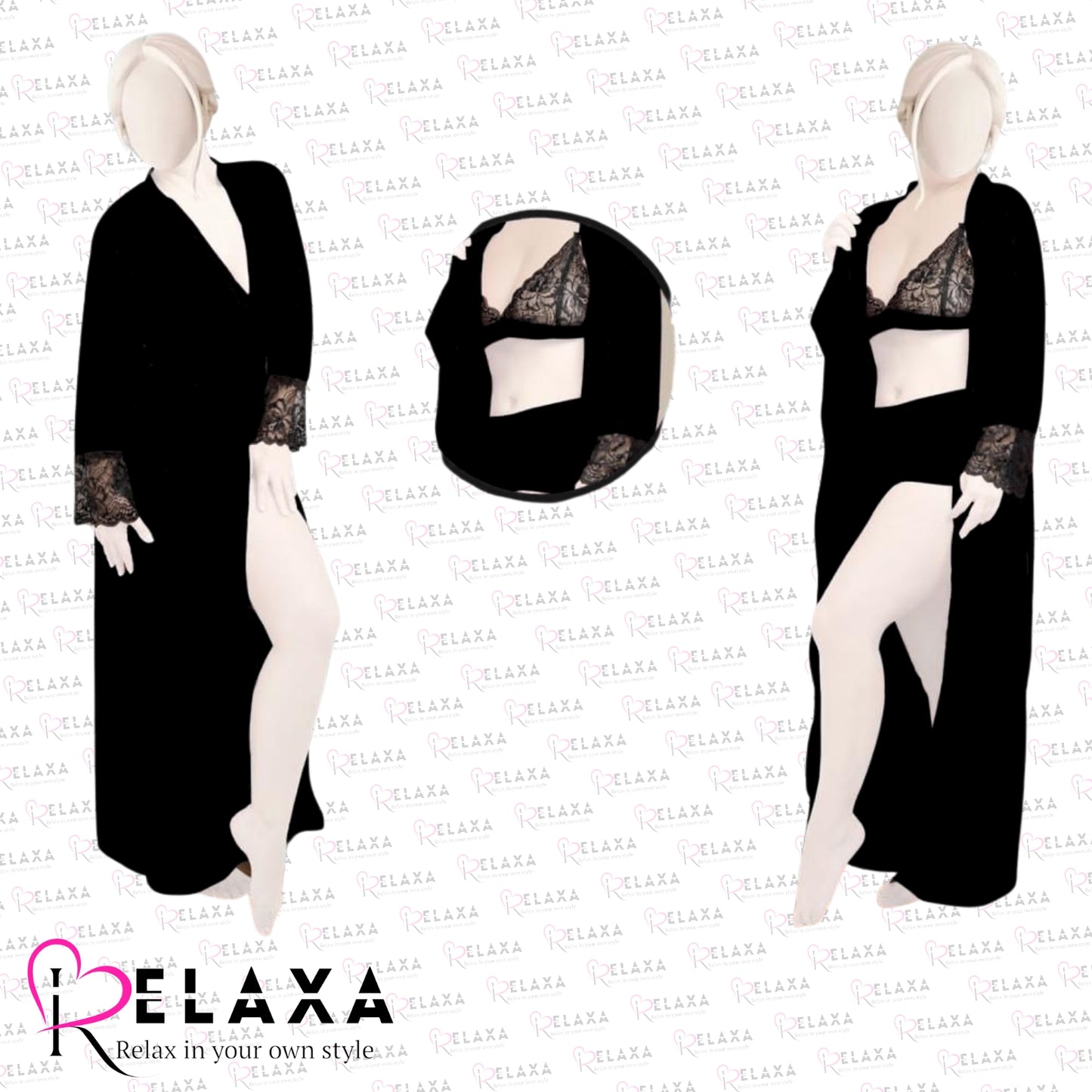 Relaxa 3Pc Premium Silk Bridal Nighty Gown