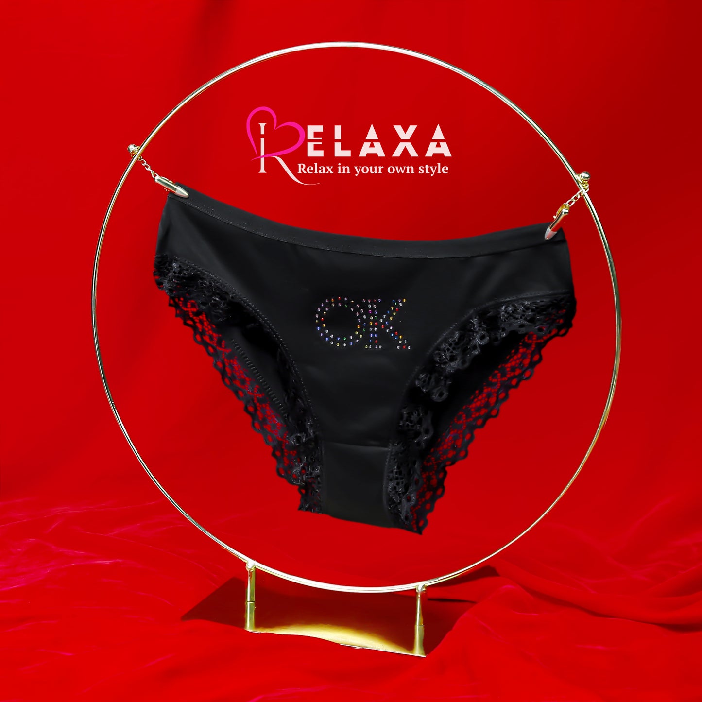 Seductive Lacy Trimmed OK Beaded Cheeky Panty