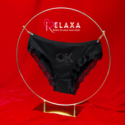 Seductive Lacy Trimmed OK Beaded Cheeky Panty