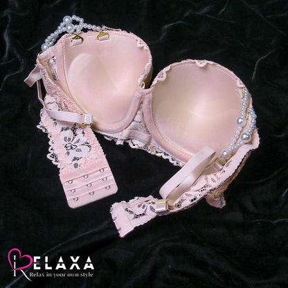 VS Bra Set With Pearl Straps (Imported)