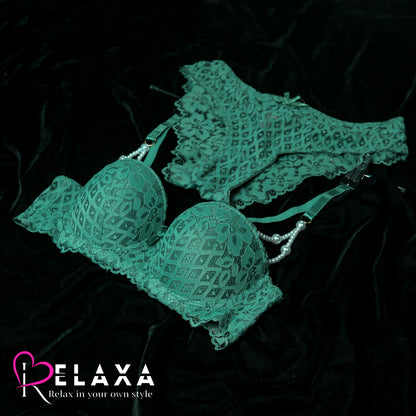 VS Bra Set With Pearl Straps (Imported)