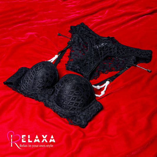 VS Bra Set With Pearl Straps (Imported)