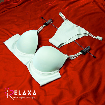 Thin pad Thailand  Bra Set With Chain (Imported)