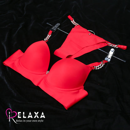 Thin pad Thailand  Bra Set With Chain (Imported)