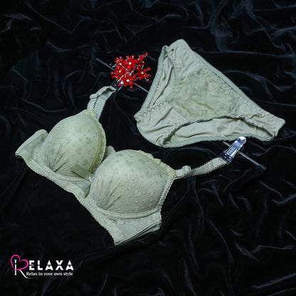 Heart Net Thin pad Bra Panty Set (Branded)