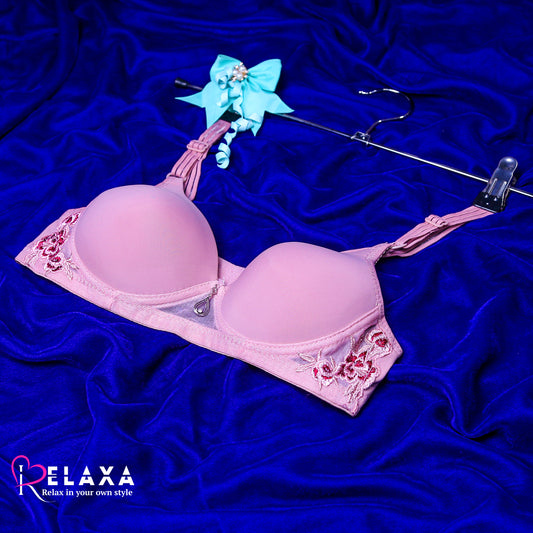 Side Floral Net Paded Bra