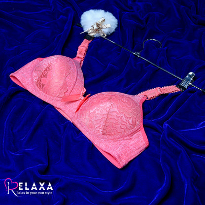 Thin Pad Floral Net Bra