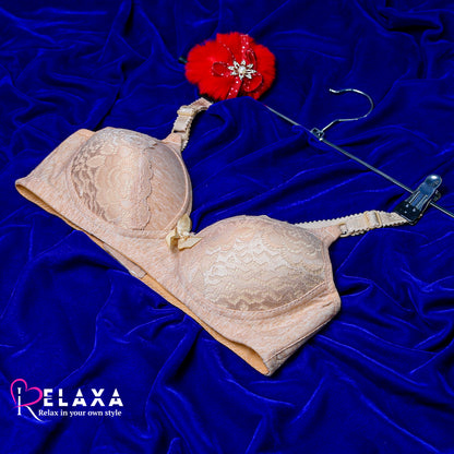 Thin Pad Floral Net Bra