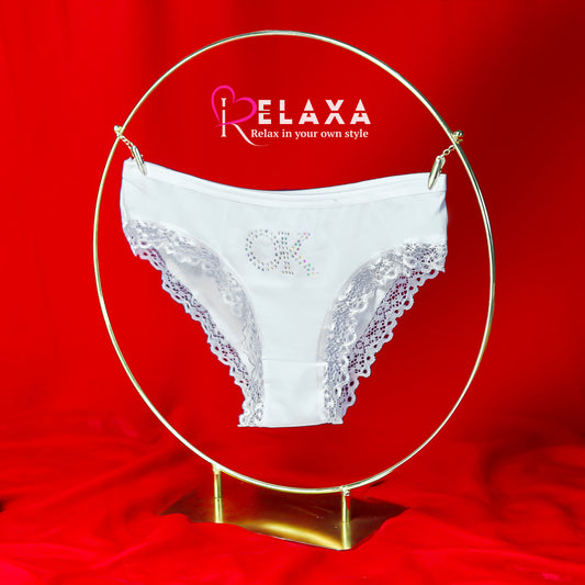 Seductive Lacy Trimmed OK Beaded Cheeky Panty