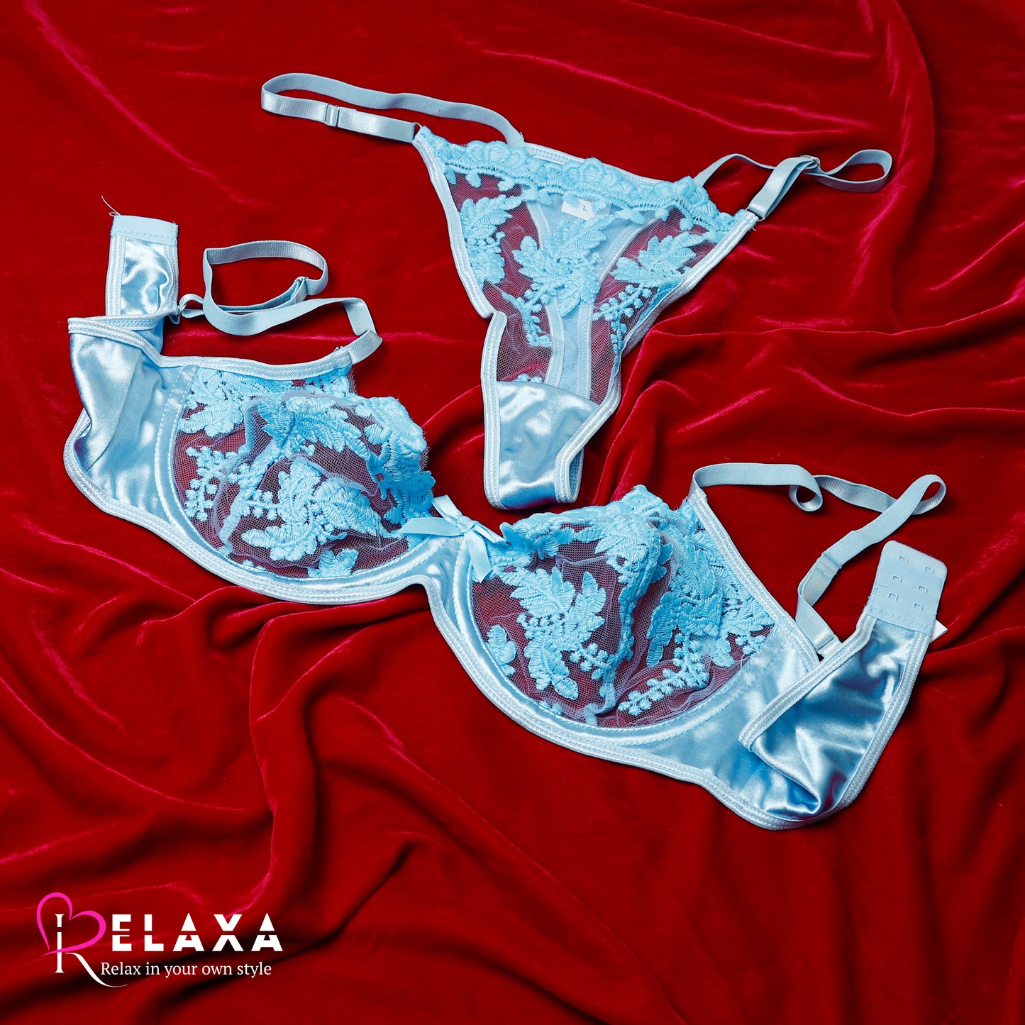 Net Bra Set With Pure Silk