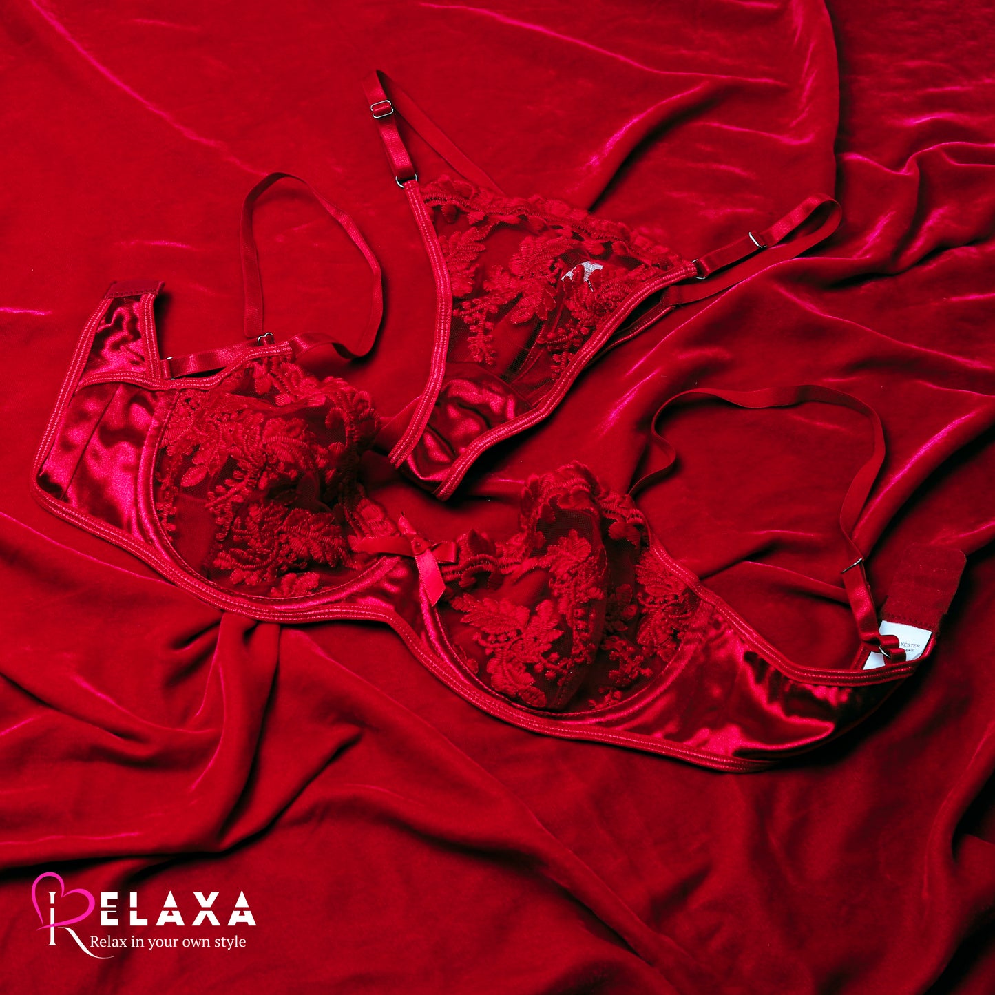 Net Bra Set With Pure Silk