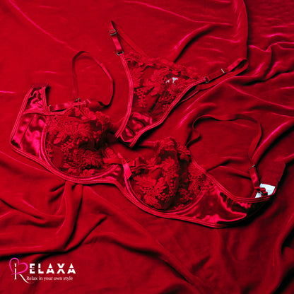 Net Bra Set With Pure Silk