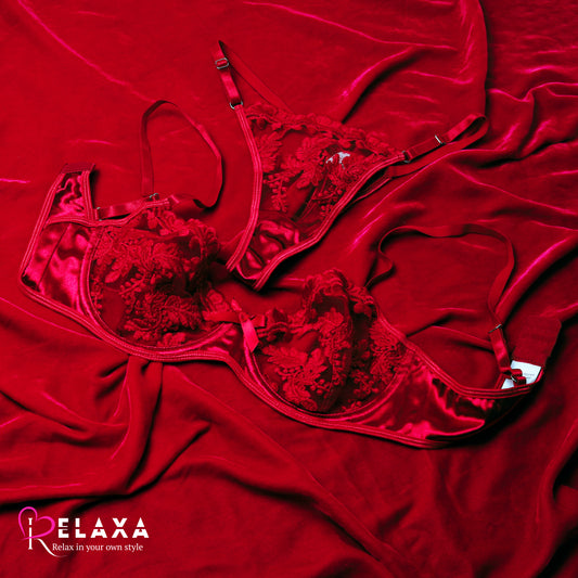 Net Bra Set With Pure Silk