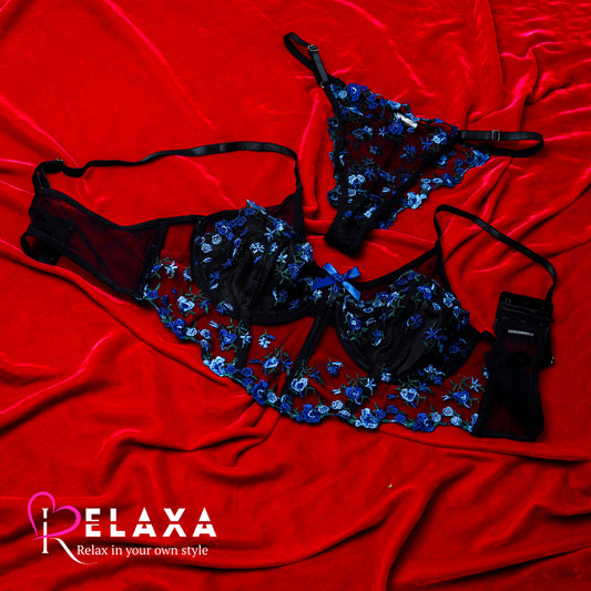 High Net flower Bra Set
