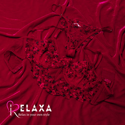 High Net flower Bra Set