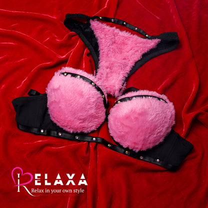 Beaded Wool Single Paded Bra Set