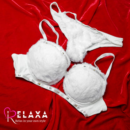 Beaded Wool Single Paded Bra Set