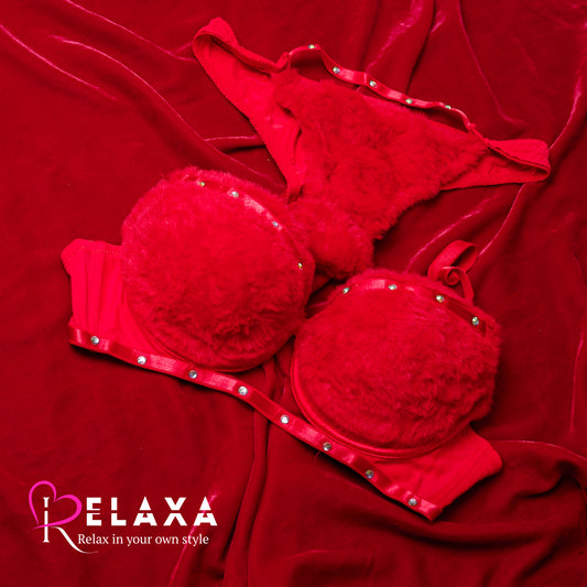 Beaded Wool Single Paded Bra Set