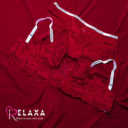 Pure Net Floral Net Bra Set